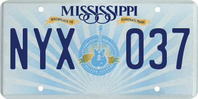 MS license plate NYX037