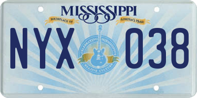 MS license plate NYX038