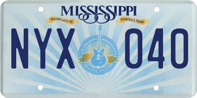 MS license plate NYX040