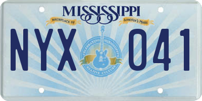 MS license plate NYX041