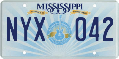 MS license plate NYX042