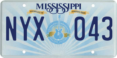 MS license plate NYX043