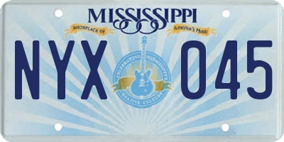 MS license plate NYX045
