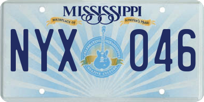 MS license plate NYX046