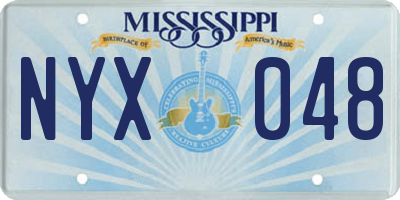 MS license plate NYX048