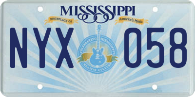 MS license plate NYX058