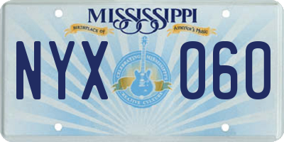 MS license plate NYX060
