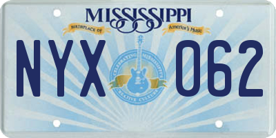 MS license plate NYX062