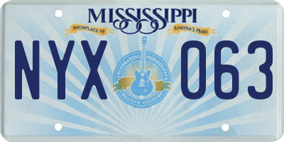 MS license plate NYX063