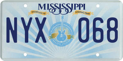 MS license plate NYX068