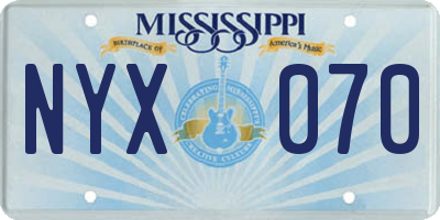 MS license plate NYX070