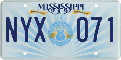 MS license plate NYX071
