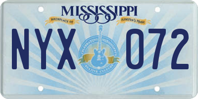 MS license plate NYX072