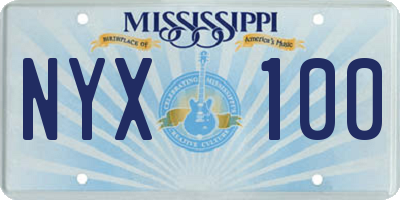 MS license plate NYX100