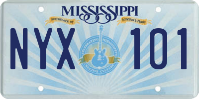 MS license plate NYX101