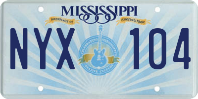 MS license plate NYX104