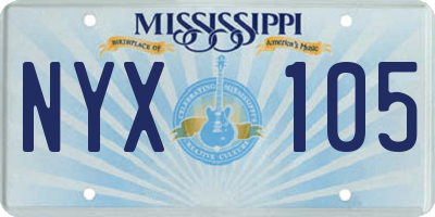 MS license plate NYX105