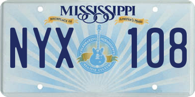 MS license plate NYX108