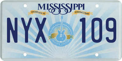 MS license plate NYX109
