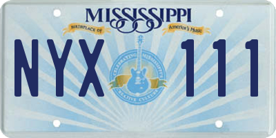 MS license plate NYX111