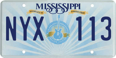 MS license plate NYX113
