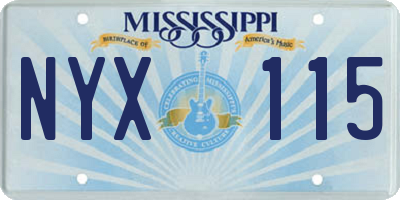 MS license plate NYX115