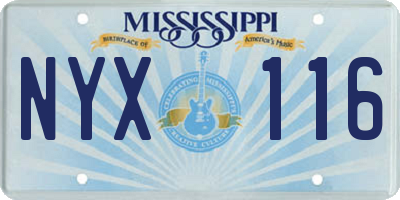 MS license plate NYX116