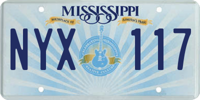 MS license plate NYX117