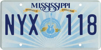 MS license plate NYX118