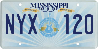 MS license plate NYX120