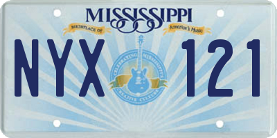 MS license plate NYX121