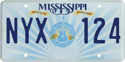 MS license plate NYX124