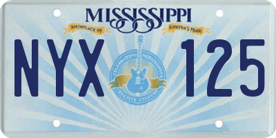 MS license plate NYX125
