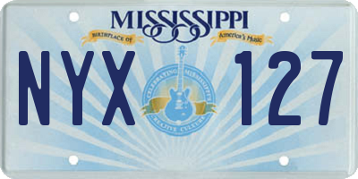 MS license plate NYX127