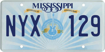 MS license plate NYX129