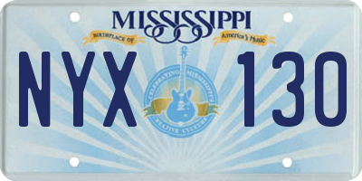 MS license plate NYX130