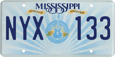 MS license plate NYX133