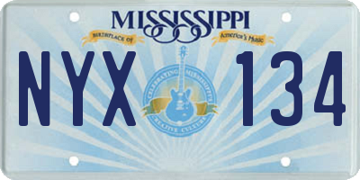MS license plate NYX134