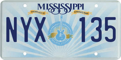 MS license plate NYX135