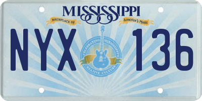 MS license plate NYX136