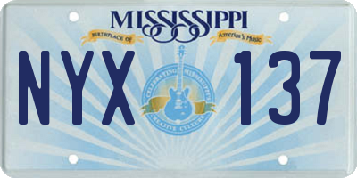 MS license plate NYX137