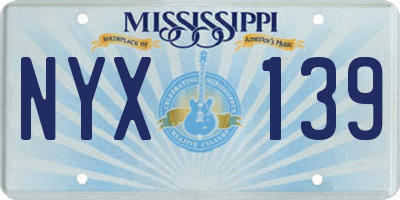 MS license plate NYX139
