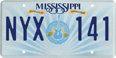 MS license plate NYX141