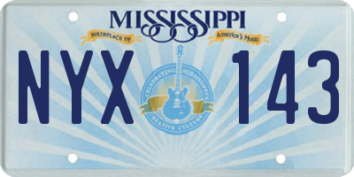 MS license plate NYX143