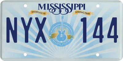 MS license plate NYX144