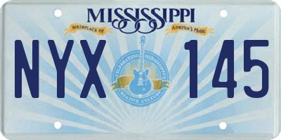 MS license plate NYX145