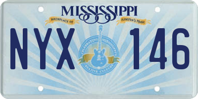 MS license plate NYX146
