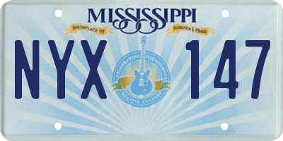 MS license plate NYX147