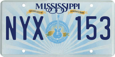 MS license plate NYX153