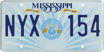 MS license plate NYX154
